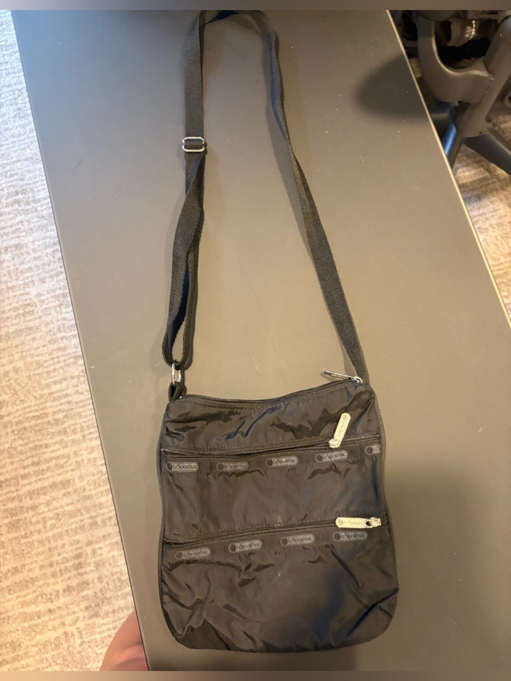 Lesportsac Black Nylon Crossbody Messenger Bag